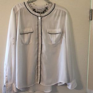 Ny &Co SoHo white long sleeved dress shirt